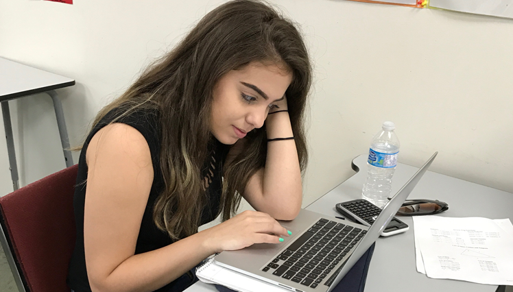 Student studying at Beaconhouse International College
